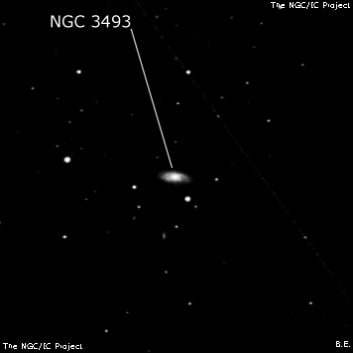 NGC 3493 - спиральная галактика с баром. Описание NGC 3493:, Галактика в созвездии Малый Лев