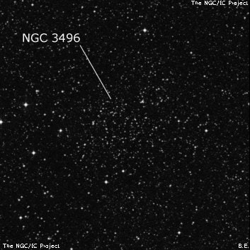 NGC 3496 - рассеянное скопление звёзд. Описание NGC 3496:, Рассеянное скопление в созвездии Киль