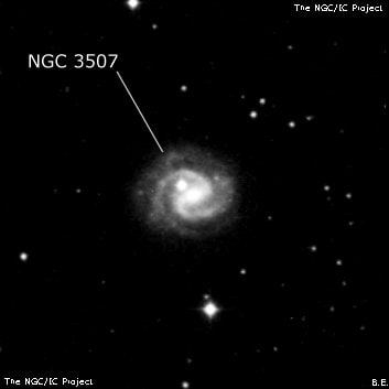 NGC 3507 - спиральная галактика с баром. Описание NGC 3507:, Галактика в созвездии Лев