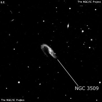 NGC 3509 - спиральная галактика с баром. Описание NGC 3509:, Галактика в созвездии Лев
