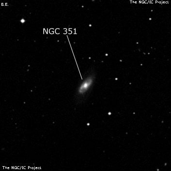 NGC 351 - спиральная галактика с баром. Описание NGC 351:, Галактика в созвездии Кит