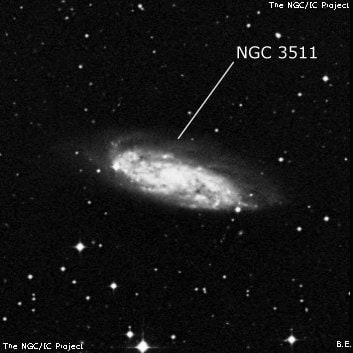 NGC 3511 - спиральная галактика с баром. Описание NGC 3511:, Галактика в созвездии Чаша