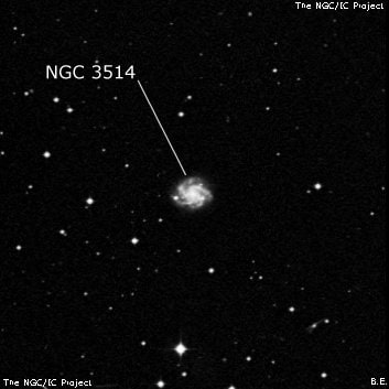 NGC 3514 - спиральная галактика с баром. Описание NGC 3514:, Галактика в созвездии Чаша