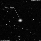 NGC 3514 - спиральная галактика с баром. Описание NGC 3514:, Галактика в созвездии Чаша