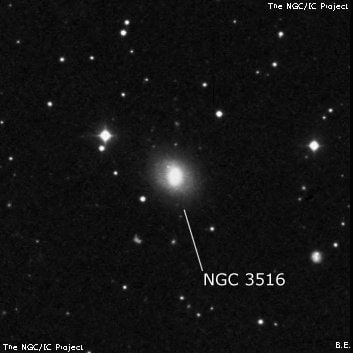 NGC 3516 - спиральная галактика с баром. Описание NGC 3516:, Галактика в созвездии Большая Медведица