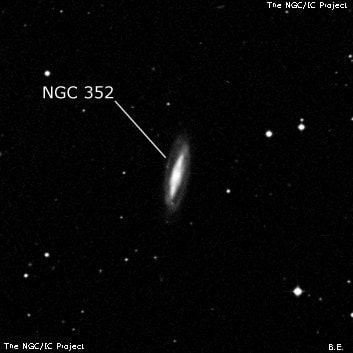 NGC 352 - спиральная галактика с баром. Описание NGC 352:, Галактика в созвездии Кит