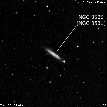 NGC 3526 - спиральная галактика. Описание NGC 3526:, Объект глубокого космоса в созвездии Лев