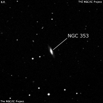 NGC 353 - спиральная галактика с баром. Описание NGC 353:, Галактика в созвездии Кит