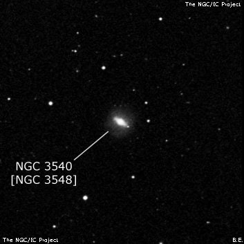 NGC 3540 - спиральная галактика с баром. Описание NGC 3540:, Объект глубокого космоса в созвездии Большая Медведица