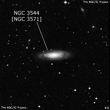 NGC 3544 - спиральная галактика с баром. Описание NGC 3544:, Объект глубокого космоса в созвездии Чаша