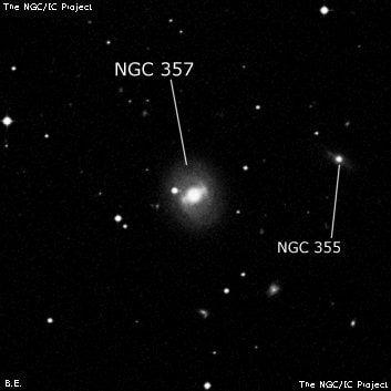NGC 357 - спиральная галактика с баром. Описание NGC 357:, Галактика в созвездии Кит
