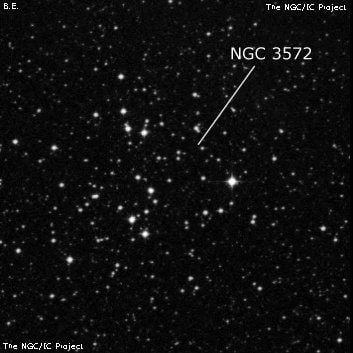 NGC 3572 - рассеянное скопление звёзд. Описание NGC 3572:, Рассеянное скопление в созвездии Киль