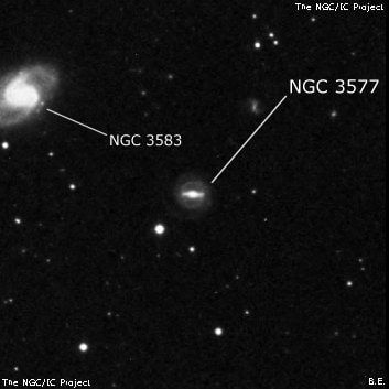 NGC 3577 - спиральная галактика с баром. Описание NGC 3577:, Галактика в созвездии Большая Медведица