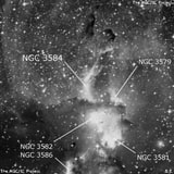NGC 3584 - туманность. Описание NGC 3584:, Комплекс туманностей в созвездии Киль