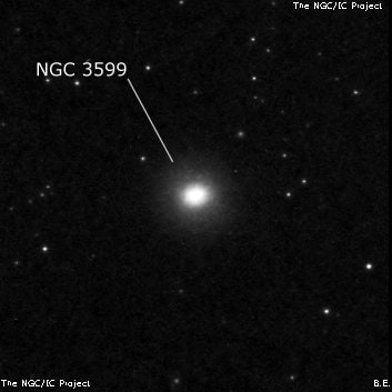 NGC 3599 - линзовидная галактика. Описание NGC 3599:, Галактика в созвездии Лев