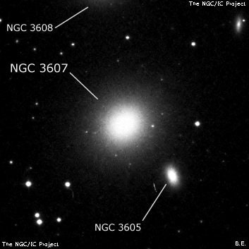 NGC 3607 - галактика. Описание NGC 3607:, Галактика в созвездии Лев