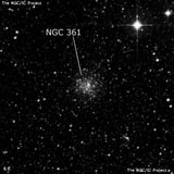 NGC 361 - рассеянное скопление звёзд. Описание NGC 361:, Рассеянное скопление в созвездии Тукан
