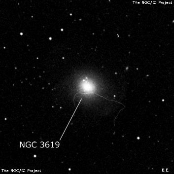NGC 3619 - линзовидная галактика. Описание NGC 3619:, Галактика в созвездии Большая Медведица