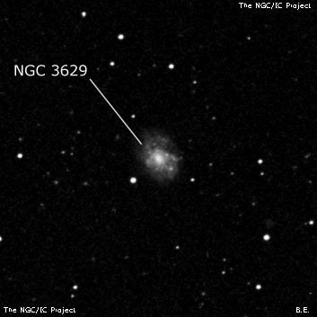 NGC 3629 - спиральная галактика с баром. Описание NGC 3629:, Галактика в созвездии Лев