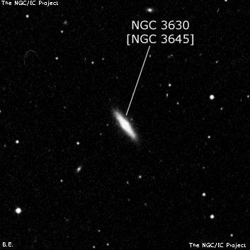 NGC 3630 - линзовидная галактика. Описание NGC 3630:, Объект глубокого космоса в созвездии Лев