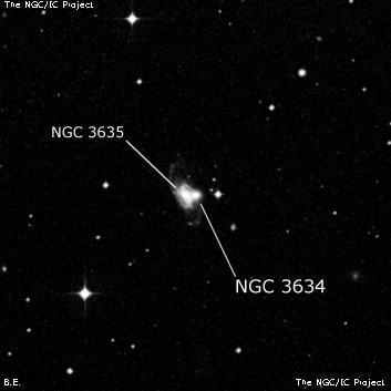 NGC 3634 - эллиптическая галактика. Описание NGC 3634:, Галактика в созвездии Чаша