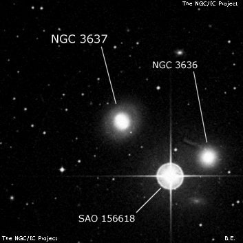 NGC 3637 - спиральная галактика с баром. Описание NGC 3637:, Галактика в созвездии Чаша