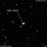 NGC 3643 - спиральная галактика с баром. Описание NGC 3643:, Галактика в созвездии Лев