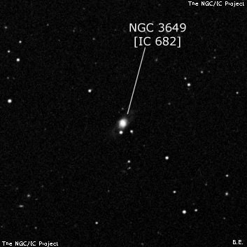 NGC 3649 - спиральная галактика с баром. Описание NGC 3649:, Галактика в созвездии Лев