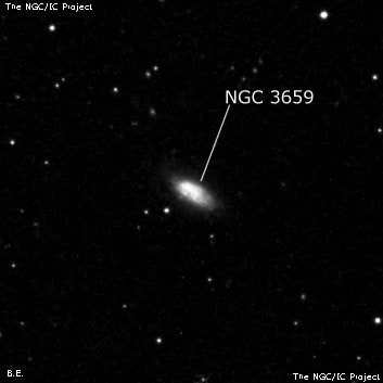 NGC 3659 - спиральная галактика с баром. Описание NGC 3659:, Галактика в созвездии Лев