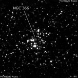 NGC 366 - рассеянное скопление звёзд. Описание NGC 366:, Рассеянное скопление в созвездии Кассиопея