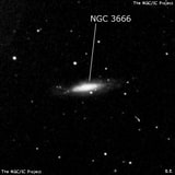 NGC 3666 - спиральная галактика с баром. Описание NGC 3666:, Галактика в созвездии Лев