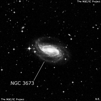 NGC 3673 - спиральная галактика с баром. Описание NGC 3673:, Галактика в созвездии Гидра