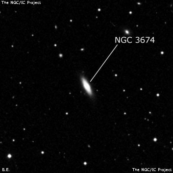NGC 3674 - линзовидная галактика. Описание NGC 3674:, Галактика в созвездии Большая Медведица