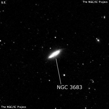 NGC 3683 - спиральная галактика с баром. Описание NGC 3683:, Галактика в созвездии Большая Медведица