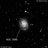 NGC 3686 - спиральная галактика с баром. Описание NGC 3686:, Галактика в созвездии Лев