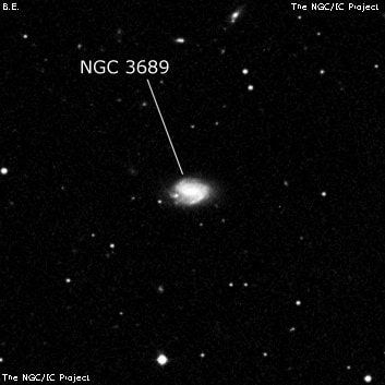 NGC 3689 - спиральная галактика с баром. Описание NGC 3689:, Галактика в созвездии Лев