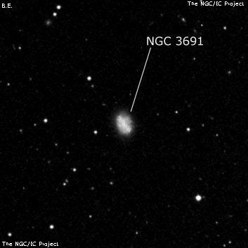 NGC 3691 - спиральная галактика с баром. Описание NGC 3691:, Галактика в созвездии Лев