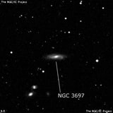 NGC 3697 - спиральная галактика с баром. Описание NGC 3697:, Галактика в созвездии Лев