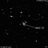 NGC 37 - спиральная галактика с баром. Описание NGC 37:, Галактика в созвездии Феникс