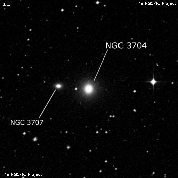 NGC 3704 - эллиптическая галактика. Описание NGC 3704:, Галактика в созвездии Чаша