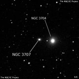 NGC 3707 - эллиптическая галактика. Описание NGC 3707:, Галактика в созвездии Чаша