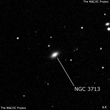 NGC 3713 - галактика. Описание NGC 3713:, Объект глубокого космоса в созвездии Лев