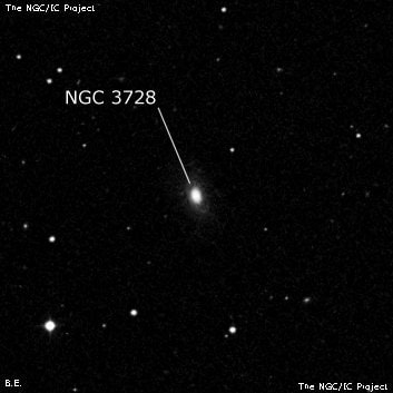 NGC 3728 - спиральная галактика. Описание NGC 3728:, Галактика в созвездии Лев