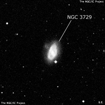 NGC 3729 - спиральная галактика с баром. Описание NGC 3729:, Галактика в созвездии Большая Медведица