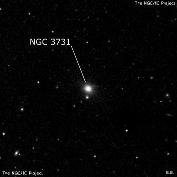 NGC 3731 - эллиптическая галактика. Описание NGC 3731:, Галактика в созвездии Лев