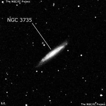 NGC 3735 - спиральная галактика. Описание NGC 3735:, Галактика в созвездии Дракон