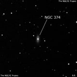 NGC 374 - линзовидная галактика. Описание NGC 374:, Галактика в созвездии Рыбы