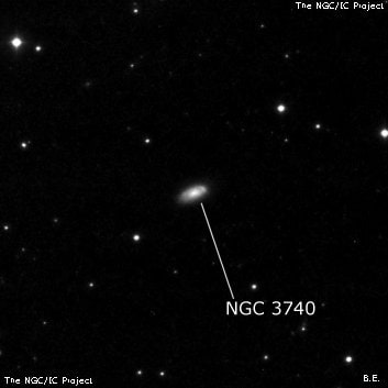 NGC 3740 - спиральная галактика. Описание NGC 3740:, Галактика в созвездии Большая Медведица
