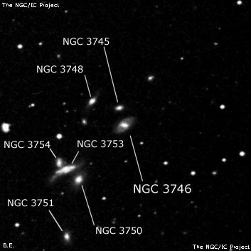 NGC 3746 - спиральная галактика с баром. Описание NGC 3746:, Галактика в созвездии Лев