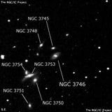 NGC 3746 - спиральная галактика с баром. Описание NGC 3746:, Галактика в созвездии Лев